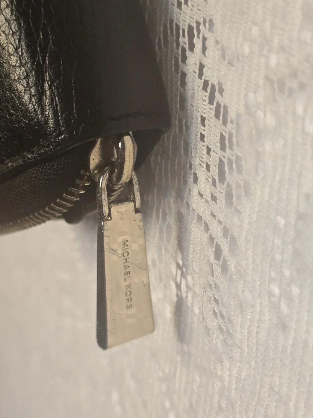 Michael Kors Black Pebbled Leather Zip Around Wristlet Wallet Gold Hardware